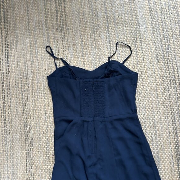 ABERCROMBIE & FITCH Women’s Camille Satin Slit Midi Slip Dress Blue Size XXS P - Picture 9 of 16